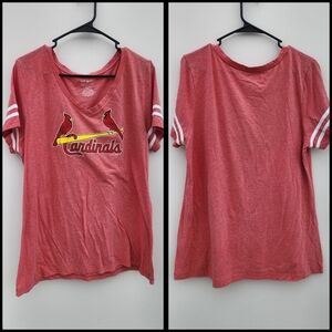 Cardinal V-Neck T-Shirt in a faded red